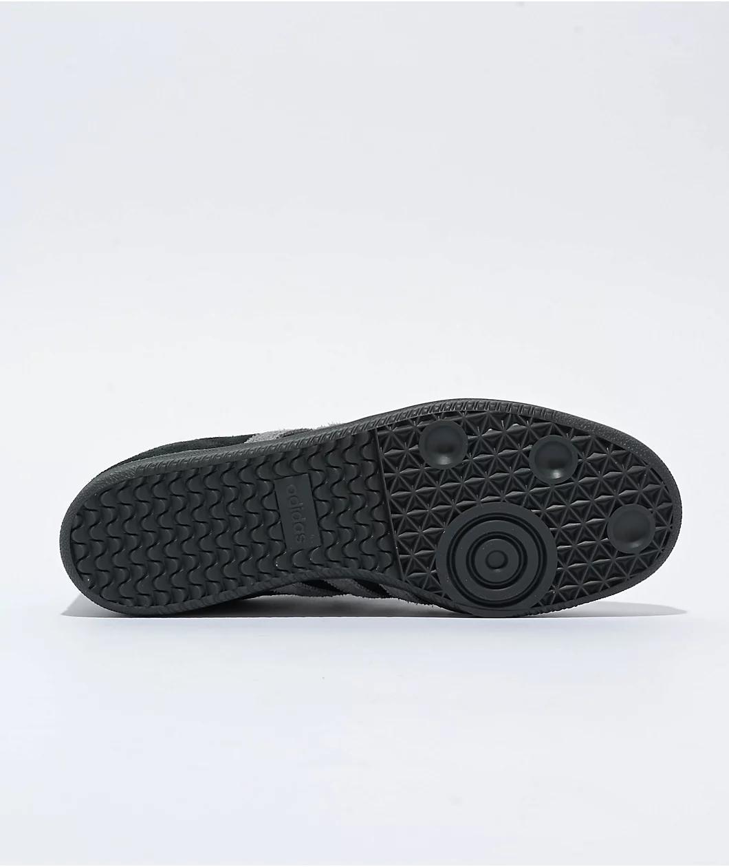 adidas Samba ADV Core Black, Grey Four & Gold Skate Shoes Product Image