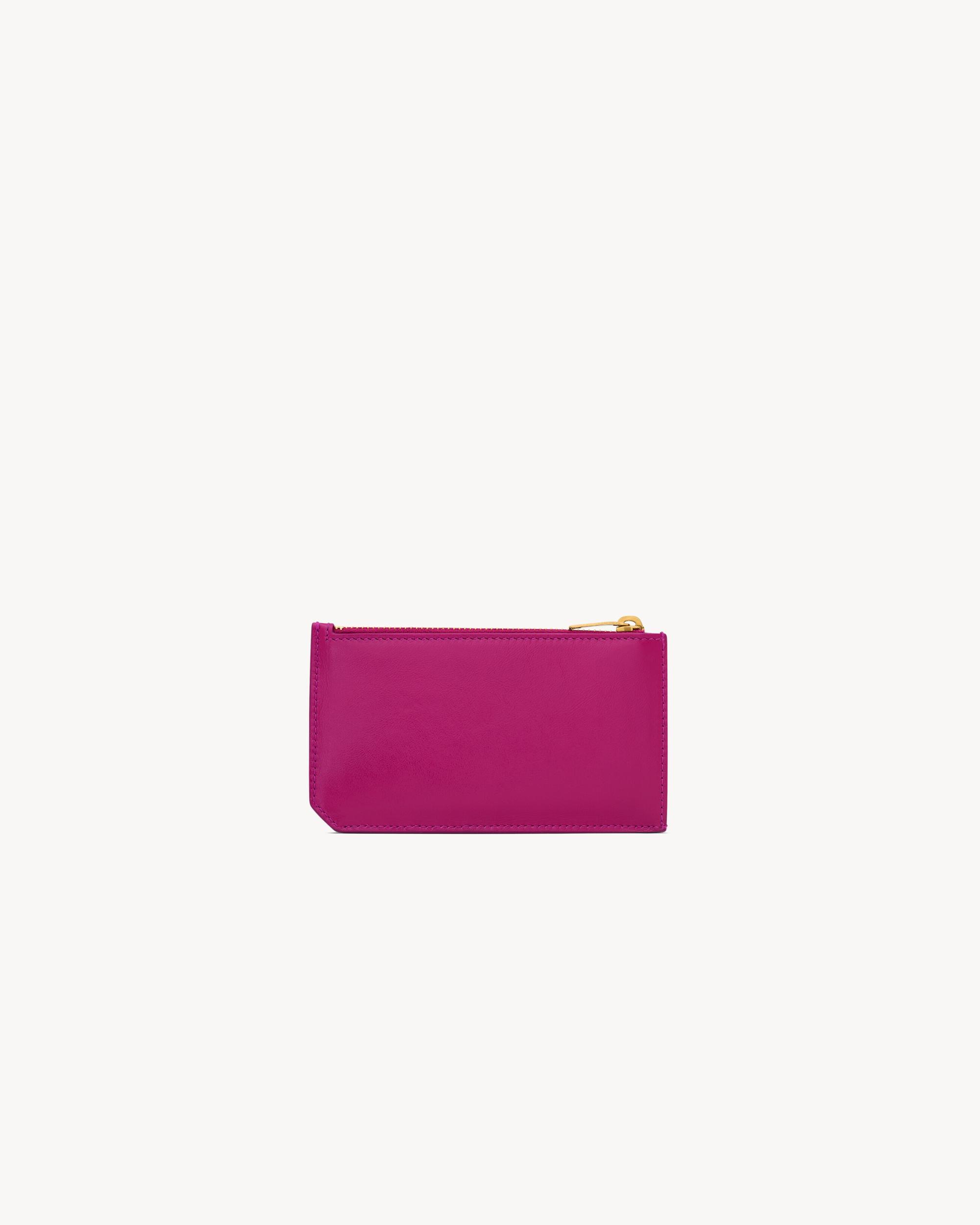 SAINT LAURENT PARIS FRAGMENTS card case in shiny leather Product Image