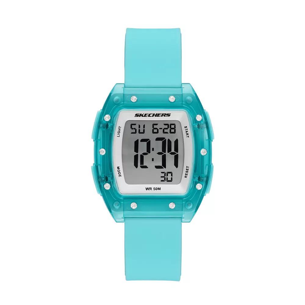 Skechers® Sawtelle Women's Silicone Digital Watch, Size: 37 mm, Blue Product Image