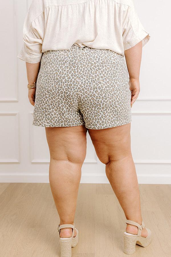 The Libby High Waist Leopard Shorts Curves Product Image