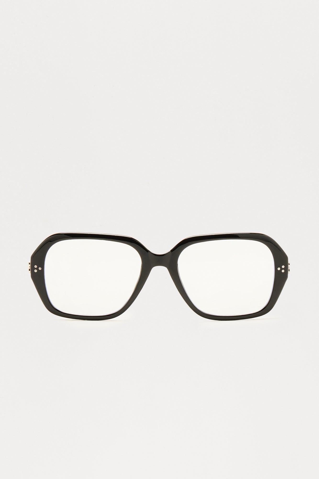 Book Shelf Square Blue Light Glasses - Black Product Image