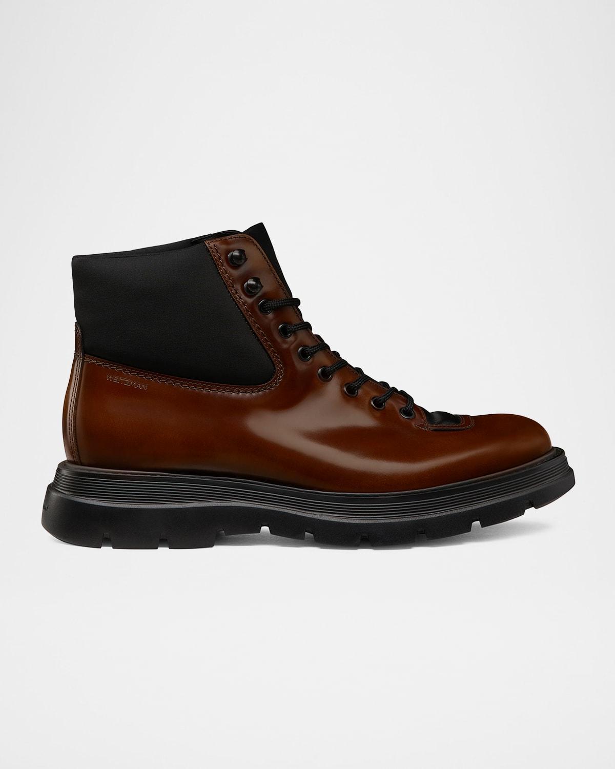 Mens Adam Leather and Neoprene Combat Boots Product Image