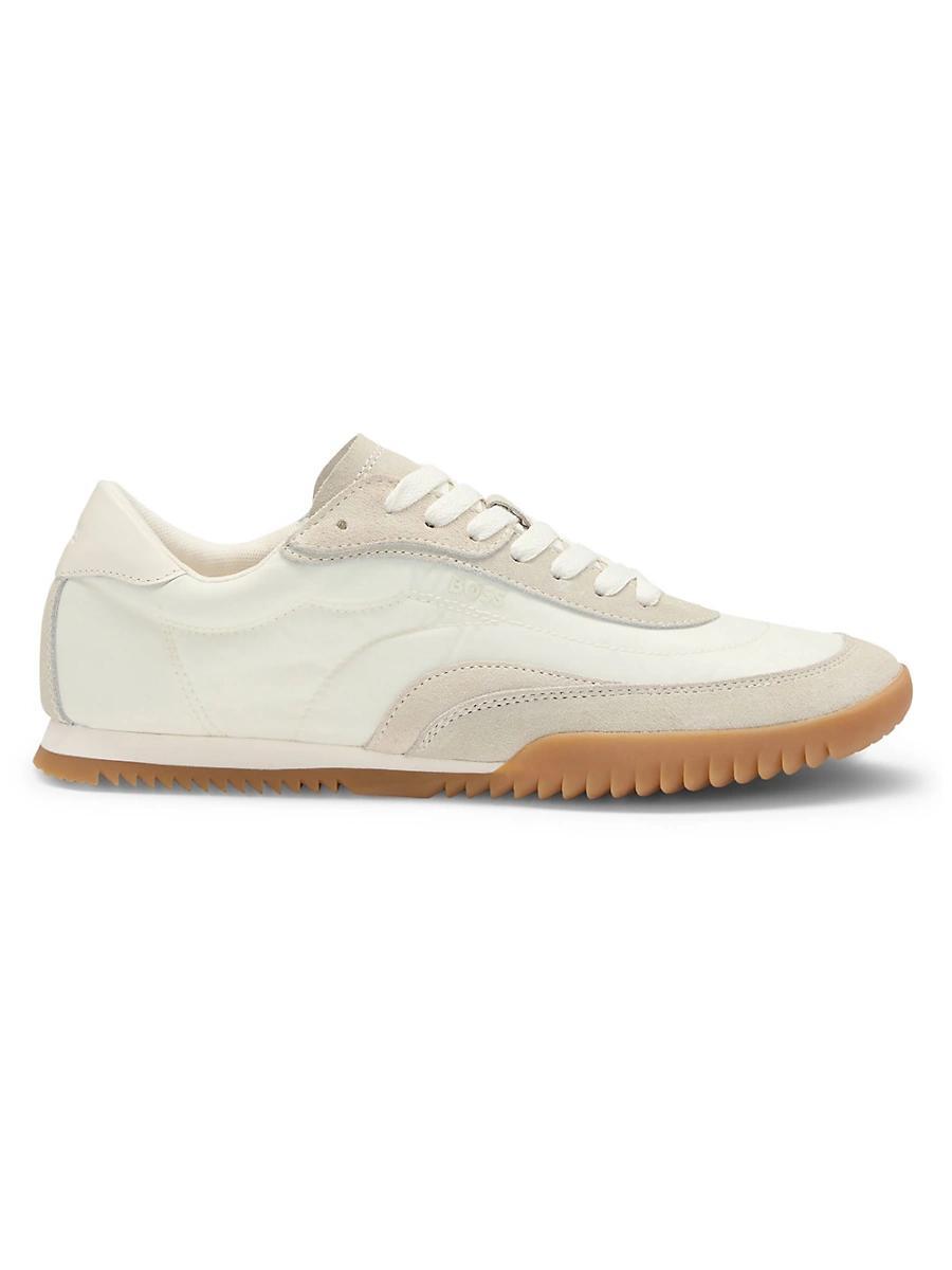 Womens Low-Top Trainer Sneakers in Fabric and Suede Product Image
