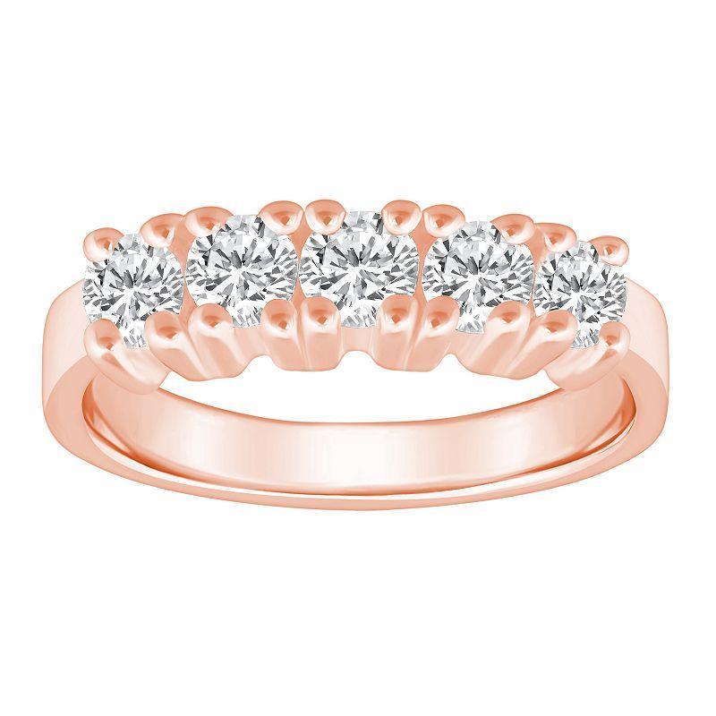 Alyson Layne 14k Gold 1 Carat T.W. Diamond 5-Stone Wedding Ring, Women's, Size: 6, White Product Image