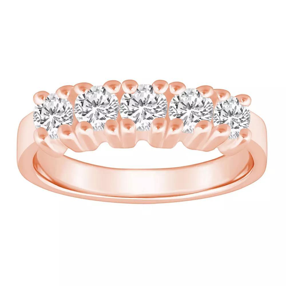 Alyson Layne 14k Gold 1 Carat T.W. Diamond 5-Stone Wedding Ring, Women's, Size: 6, White Product Image
