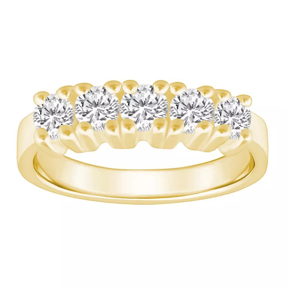 Alyson Layne 14k Gold 1 Carat T.W. Diamond 5-Stone Wedding Ring, Women's, Size: 6.50, Yellow Product Image