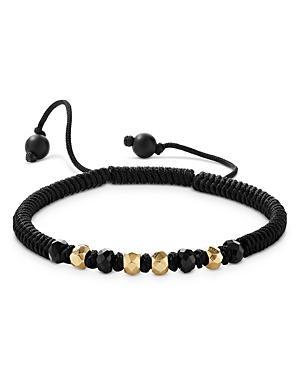 David Yurman Mens 18K Yellow Gold Fortune Onyx Bead Cord Bracelet Product Image