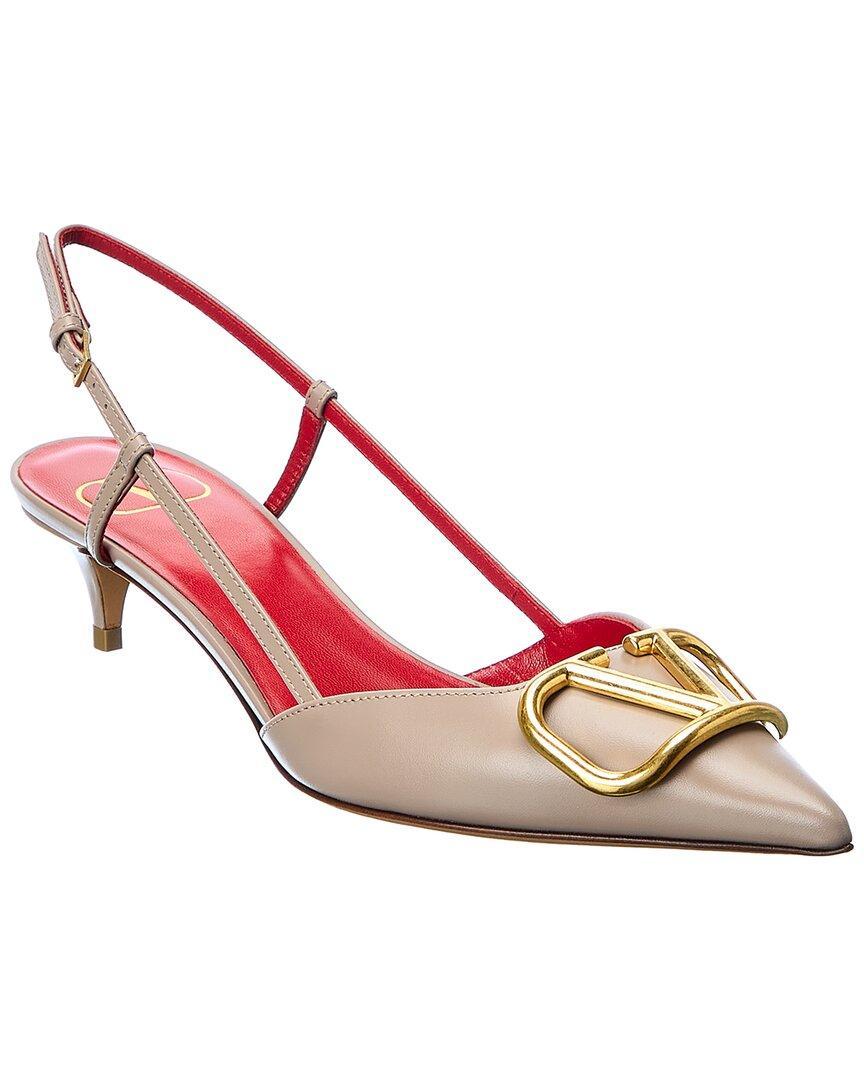 VALENTINO GARAVANI Valentino Vlogo 80 Leather Slingback Pump In Pink Product Image