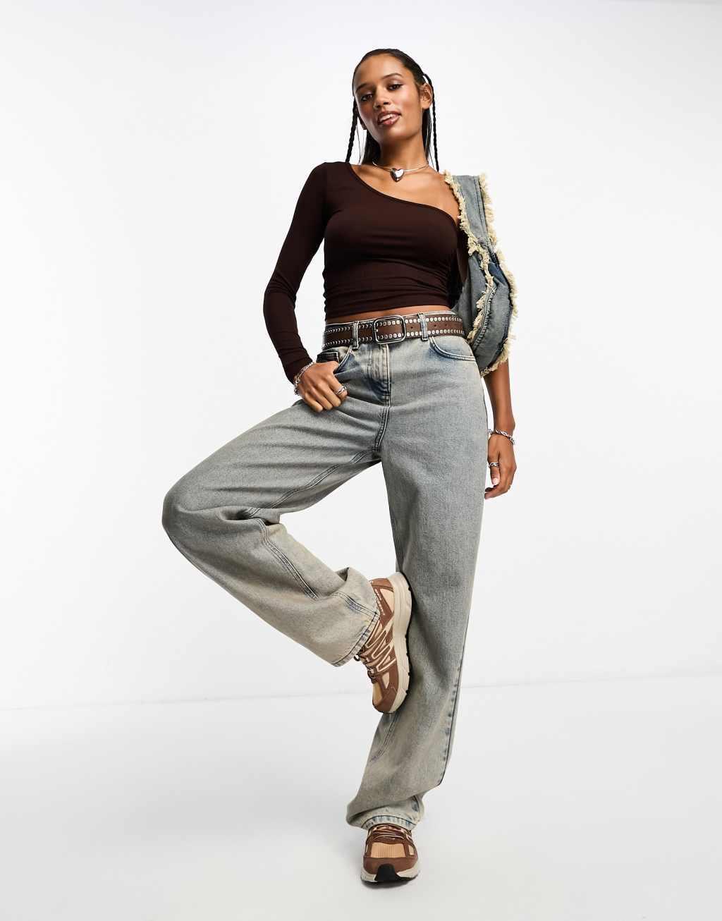 Cotton On one shoulder ruched top Product Image