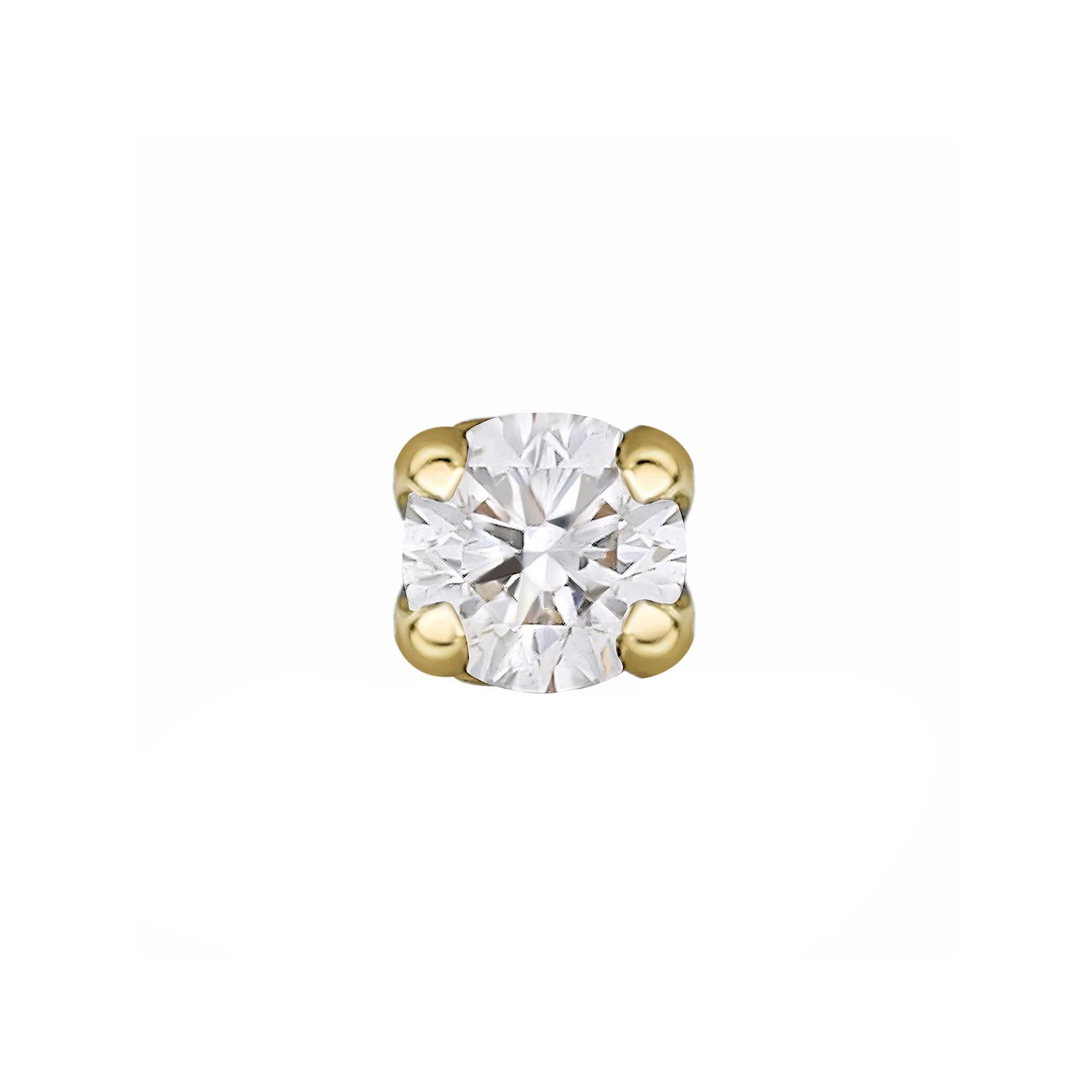 Lila Moon 14k Gold 1.3 mm Diamond Accent Nose Stud, Women's Product Image