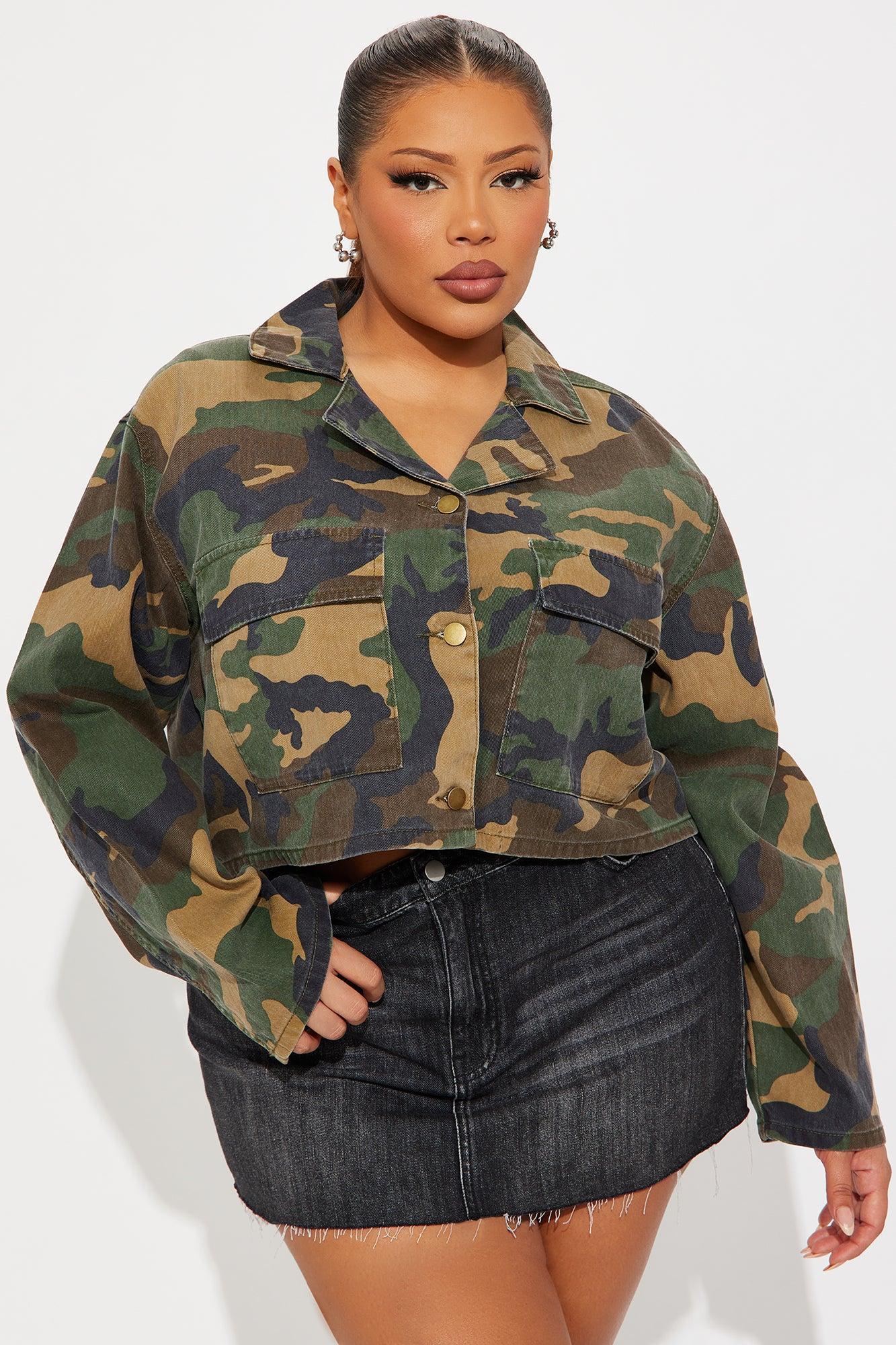 Army Brat Cropped Camo Jacket - Camouflage Product Image