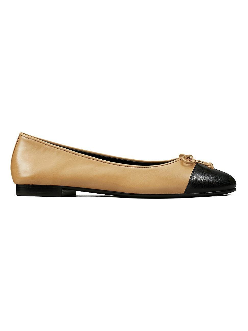 Tory Burch Womens Bow Logo Slip On Ballet Flats Product Image