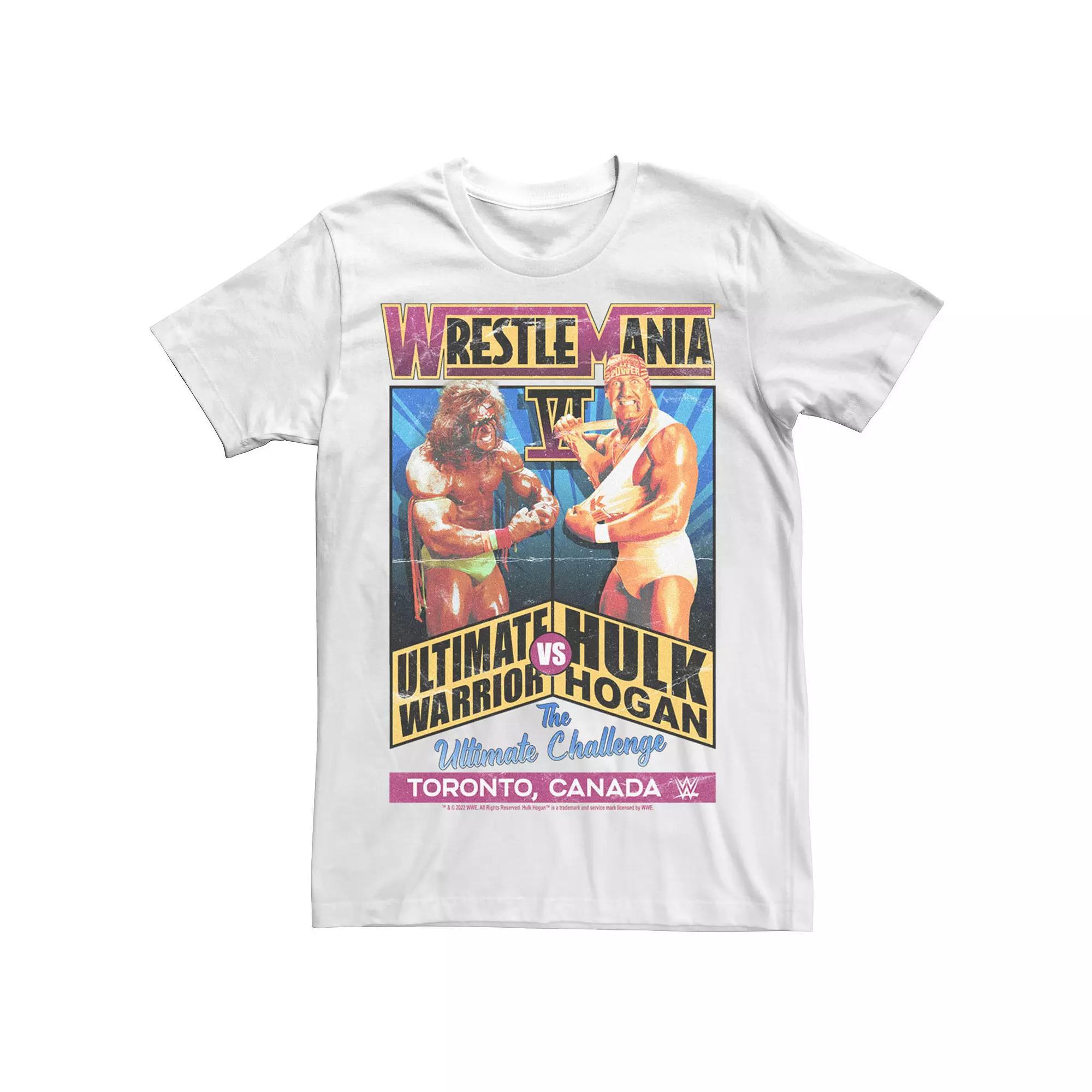 Men's WWE The Ultimate Challenge Wrestlemania VI Poster Tee, Size: Large, White Product Image