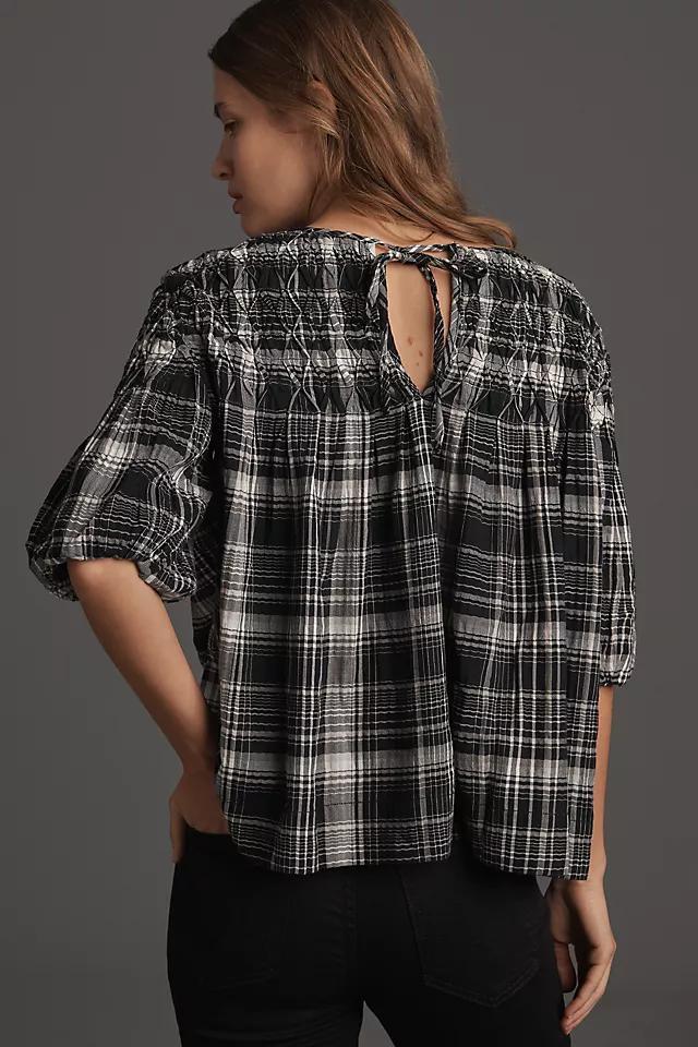 The Rory Puff-Sleeve Smocked Blouse by Pilcro Product Image