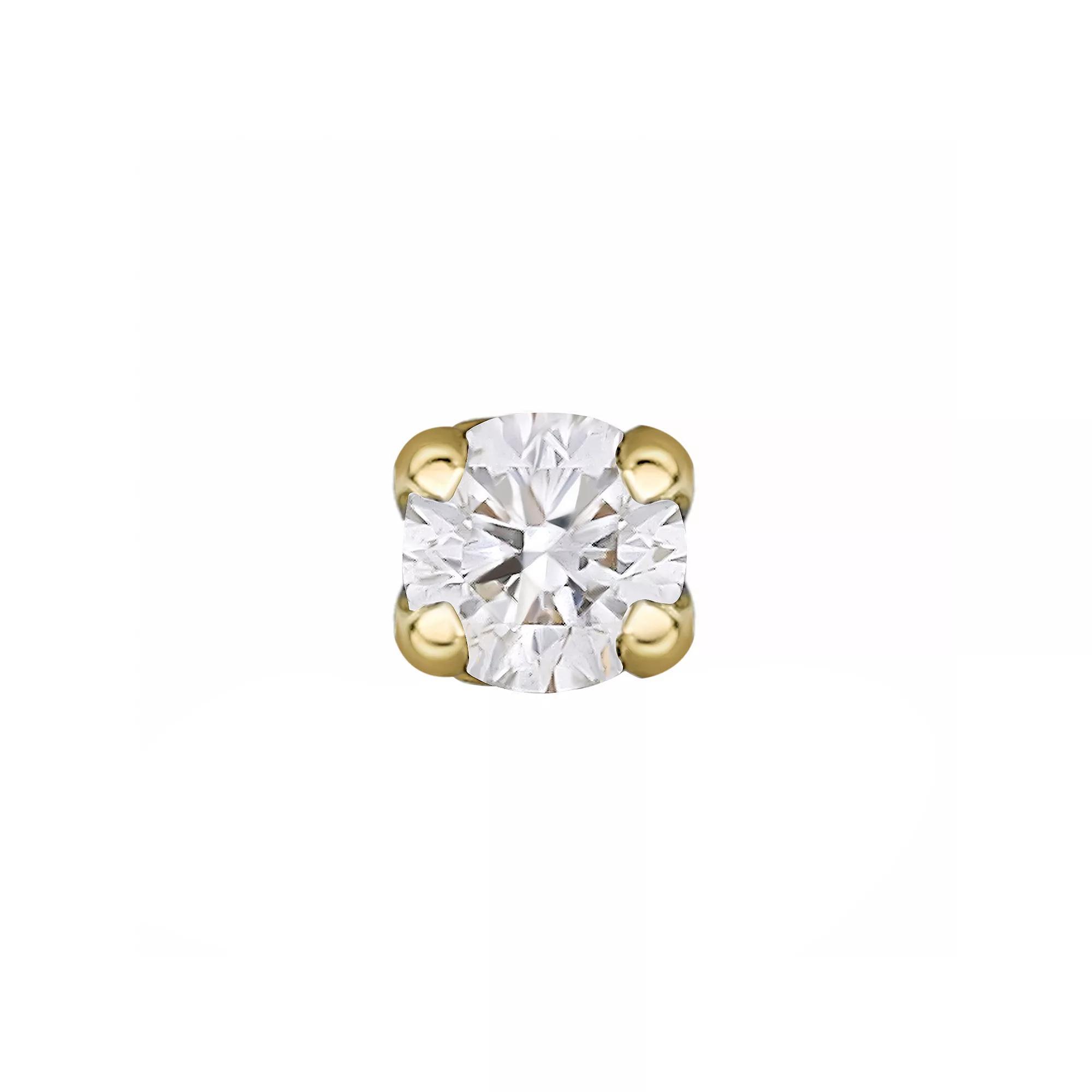 Lila Moon 14k Gold 1.3 mm Diamond Accent Nose Stud, Women's Product Image
