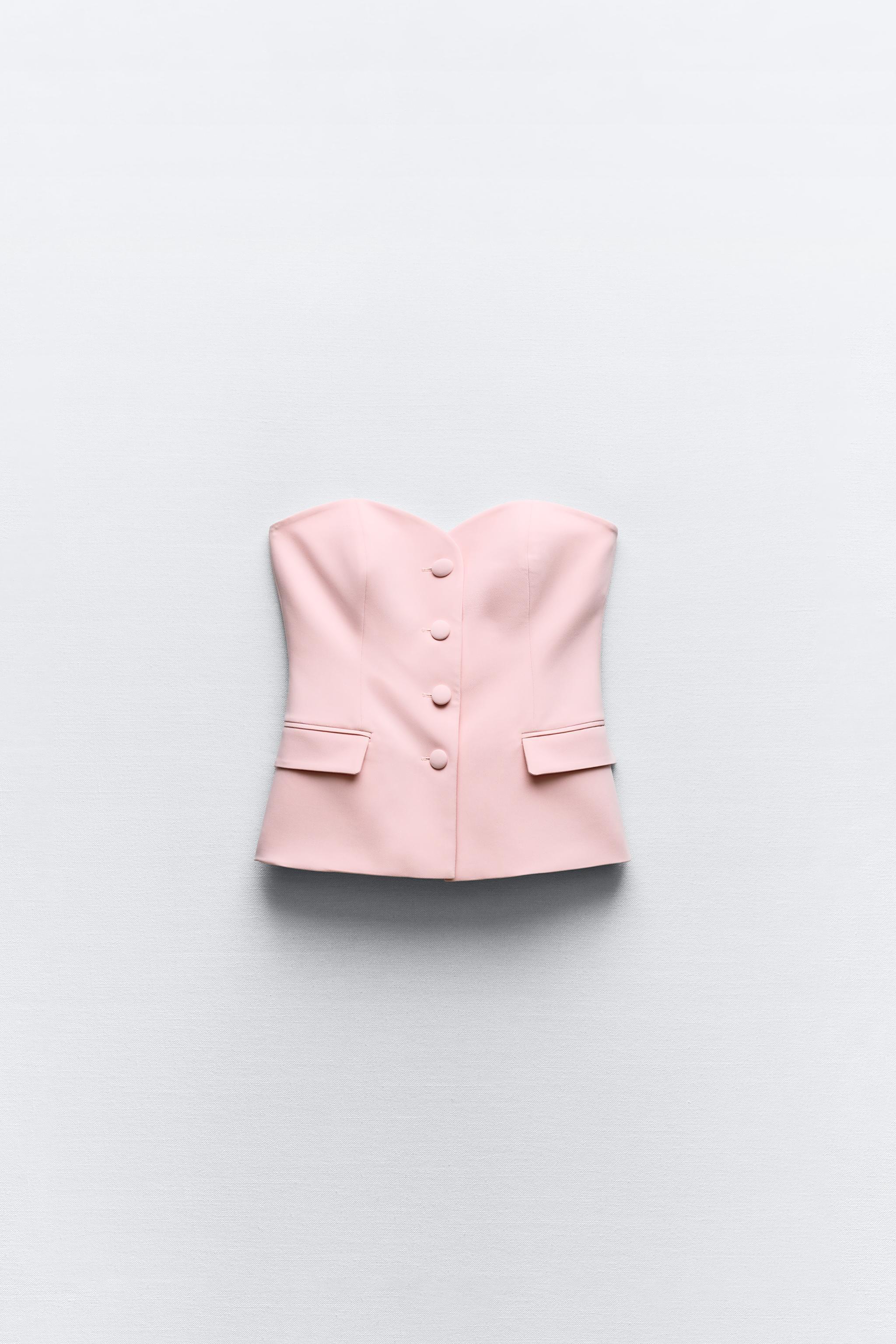LINED BUTTON BUSTIER TOP Product Image