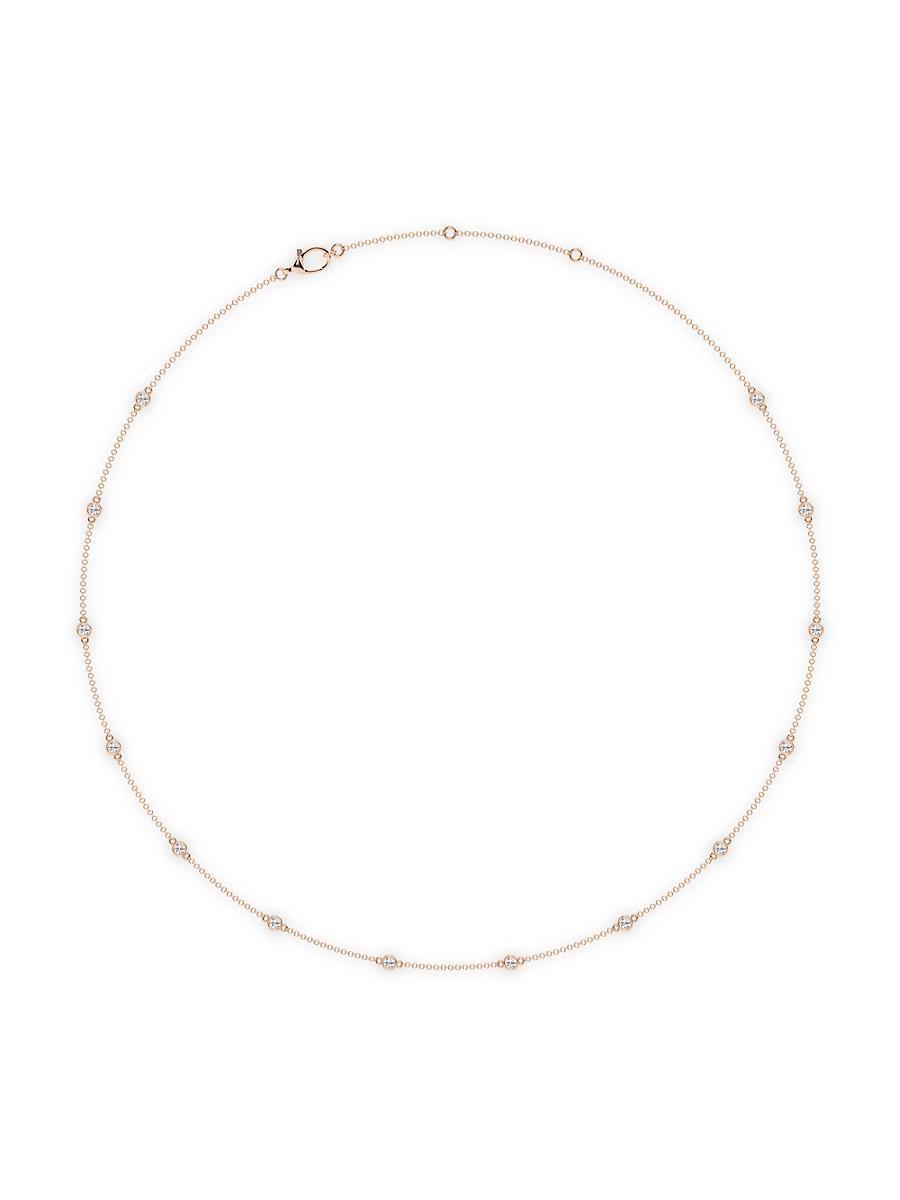 Womens 14K Rose Gold & 14-Diamond Station Necklace/0.70-2.10 TCW Product Image