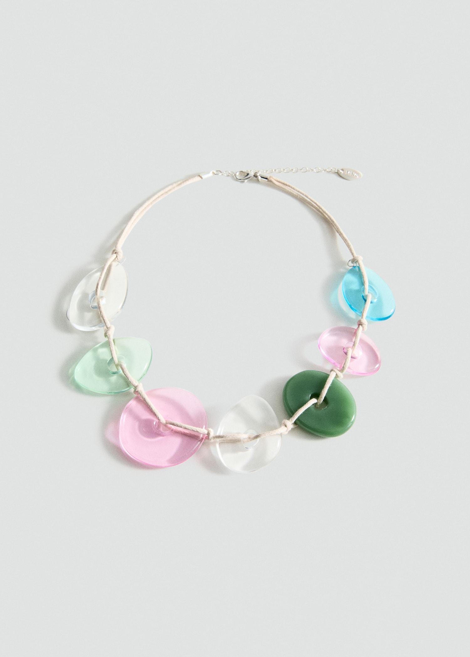 Contrasting pendant necklace - Women | MANGO USA Product Image