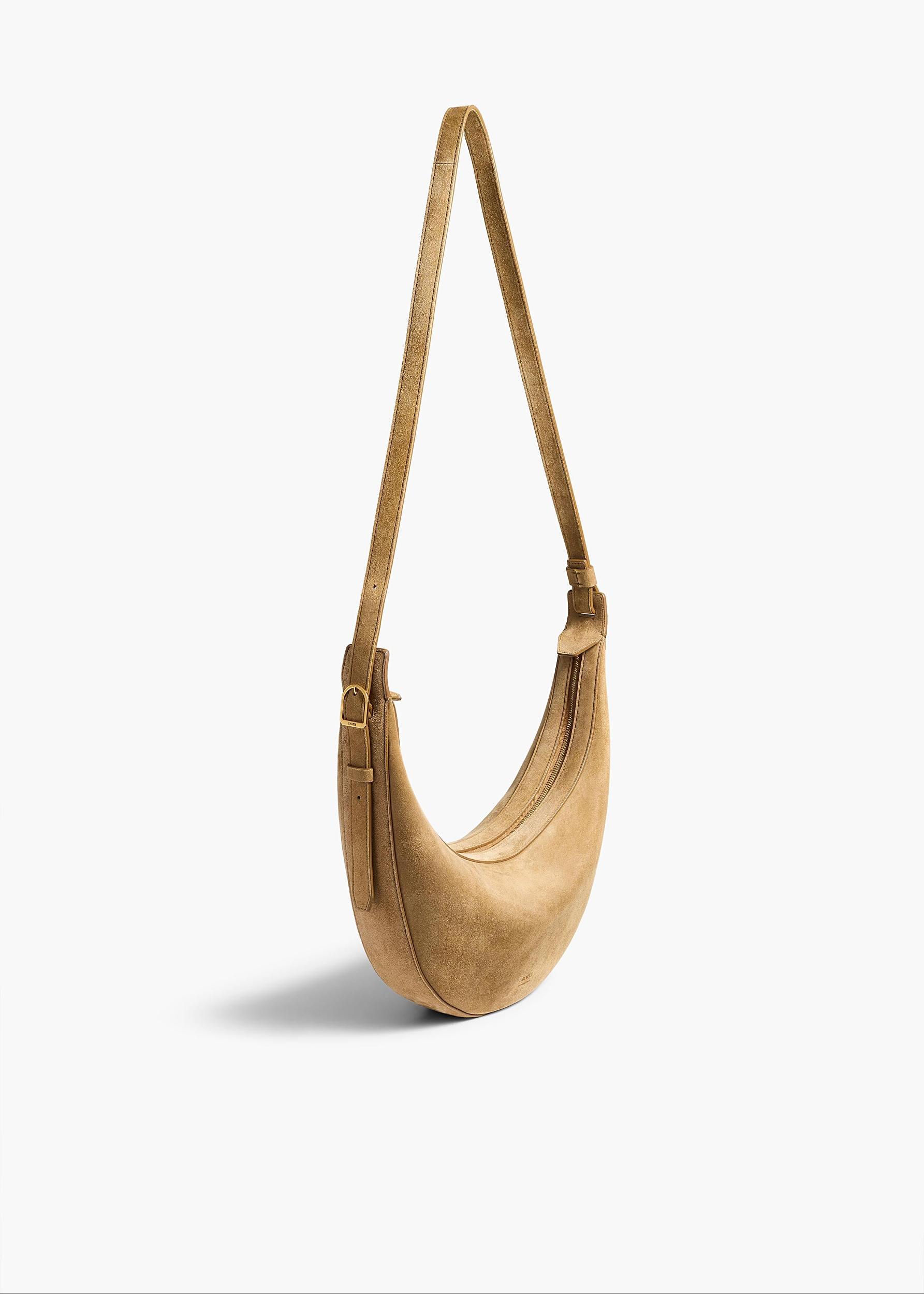 Small Augustina Crossbody Bag in Mud Suede Product Image