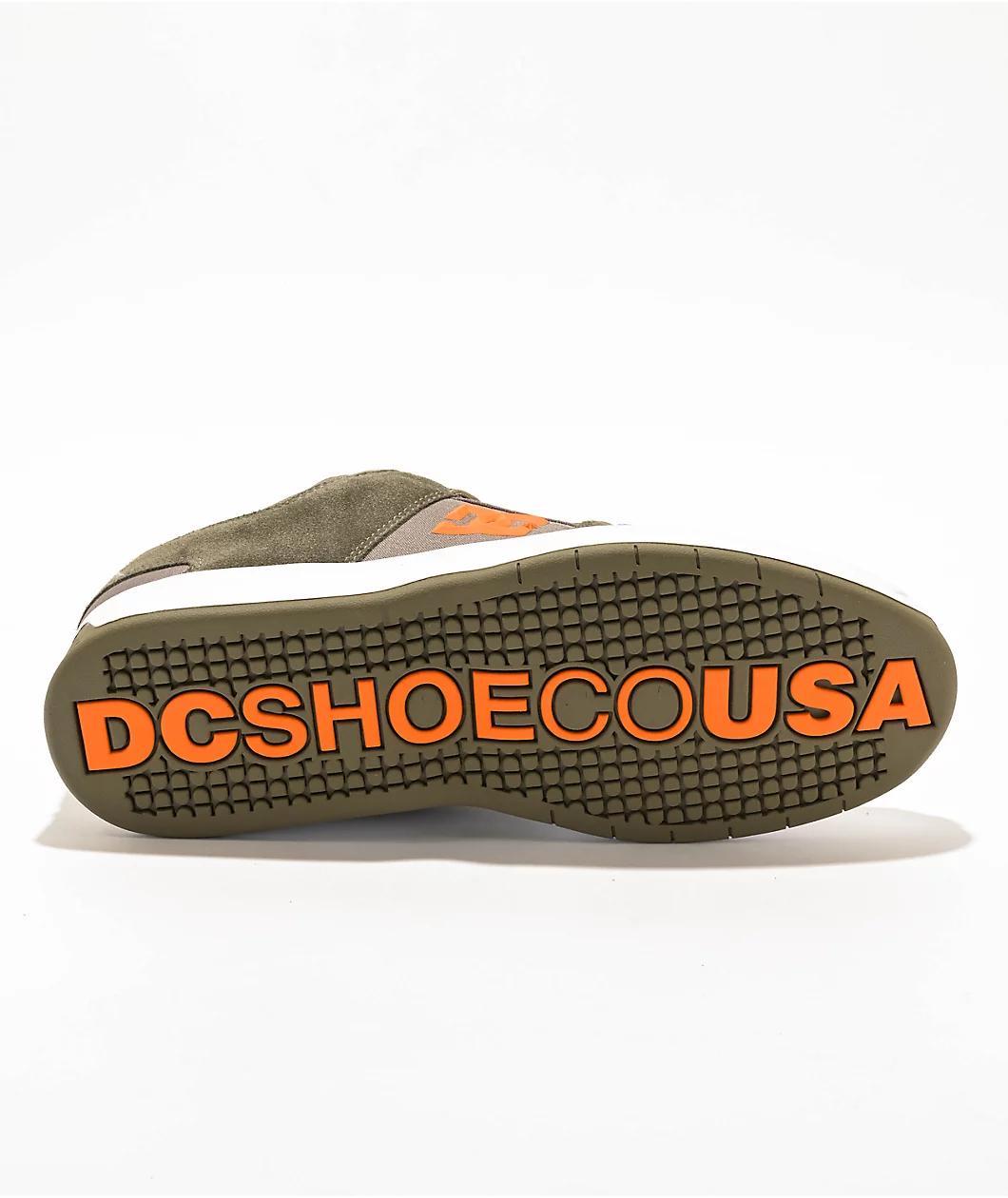DC Lynx Zero Olive & Orange Skate Shoes Product Image