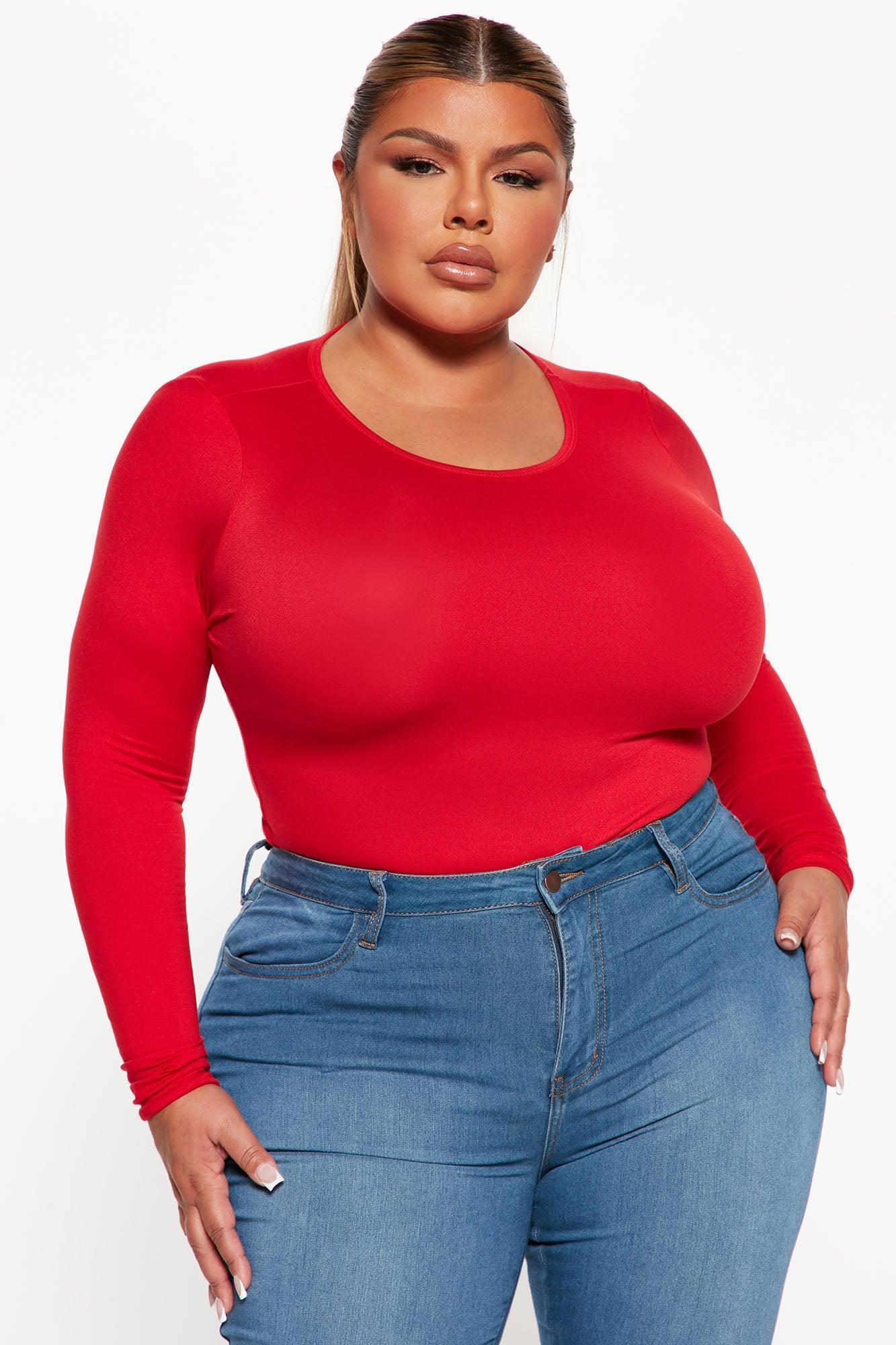 Don't Be Basic Bodysuit - Red Product Image