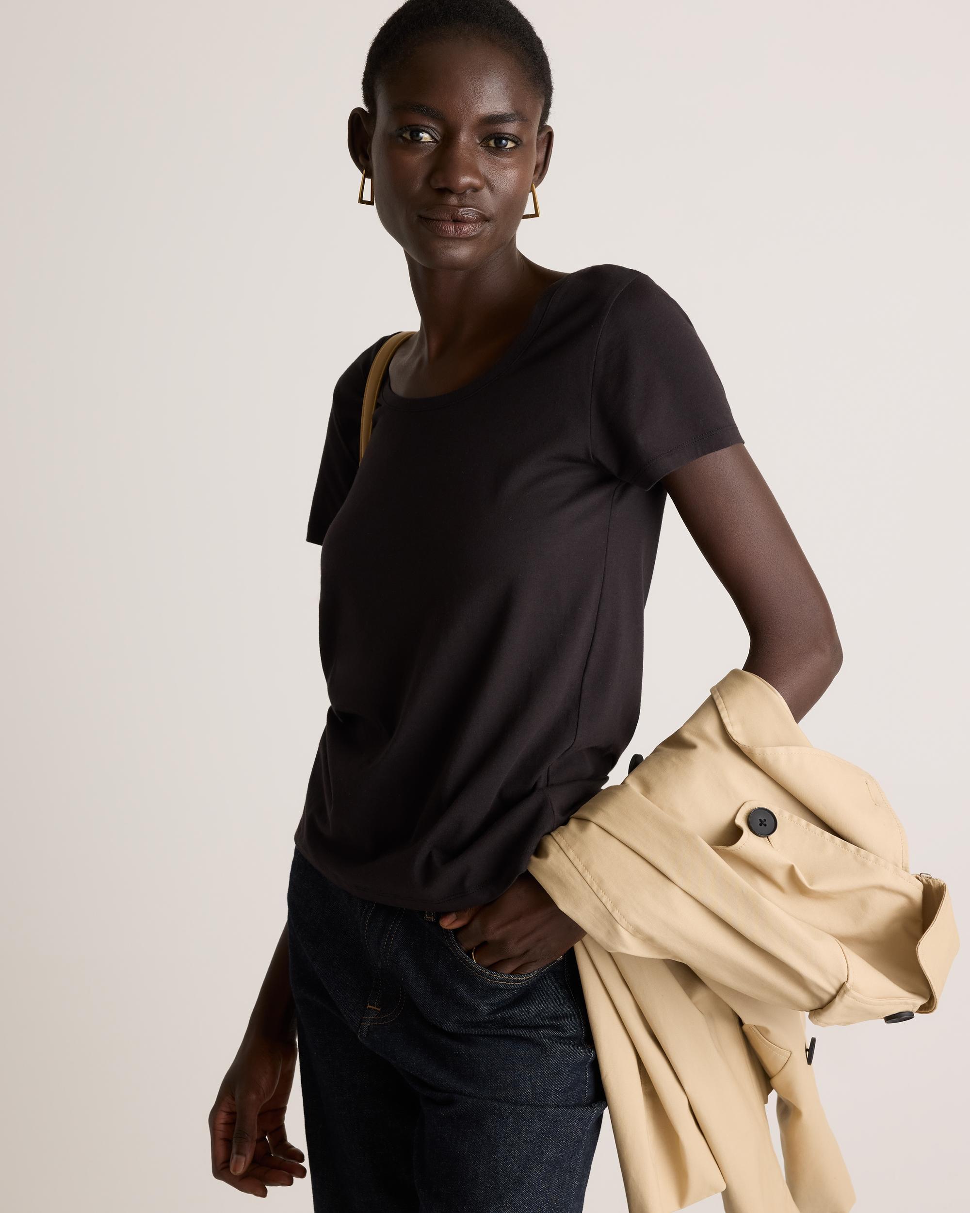 Quince | Women's Cotton Modal Crew Neck T-Shirt Size XL, Cotton/Modal Product Image