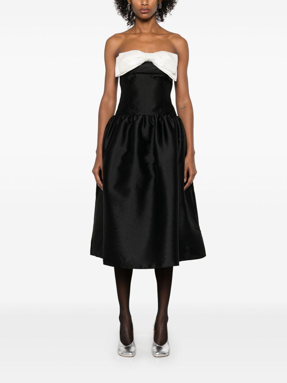 taffeta contrast-bow midi dress Product Image