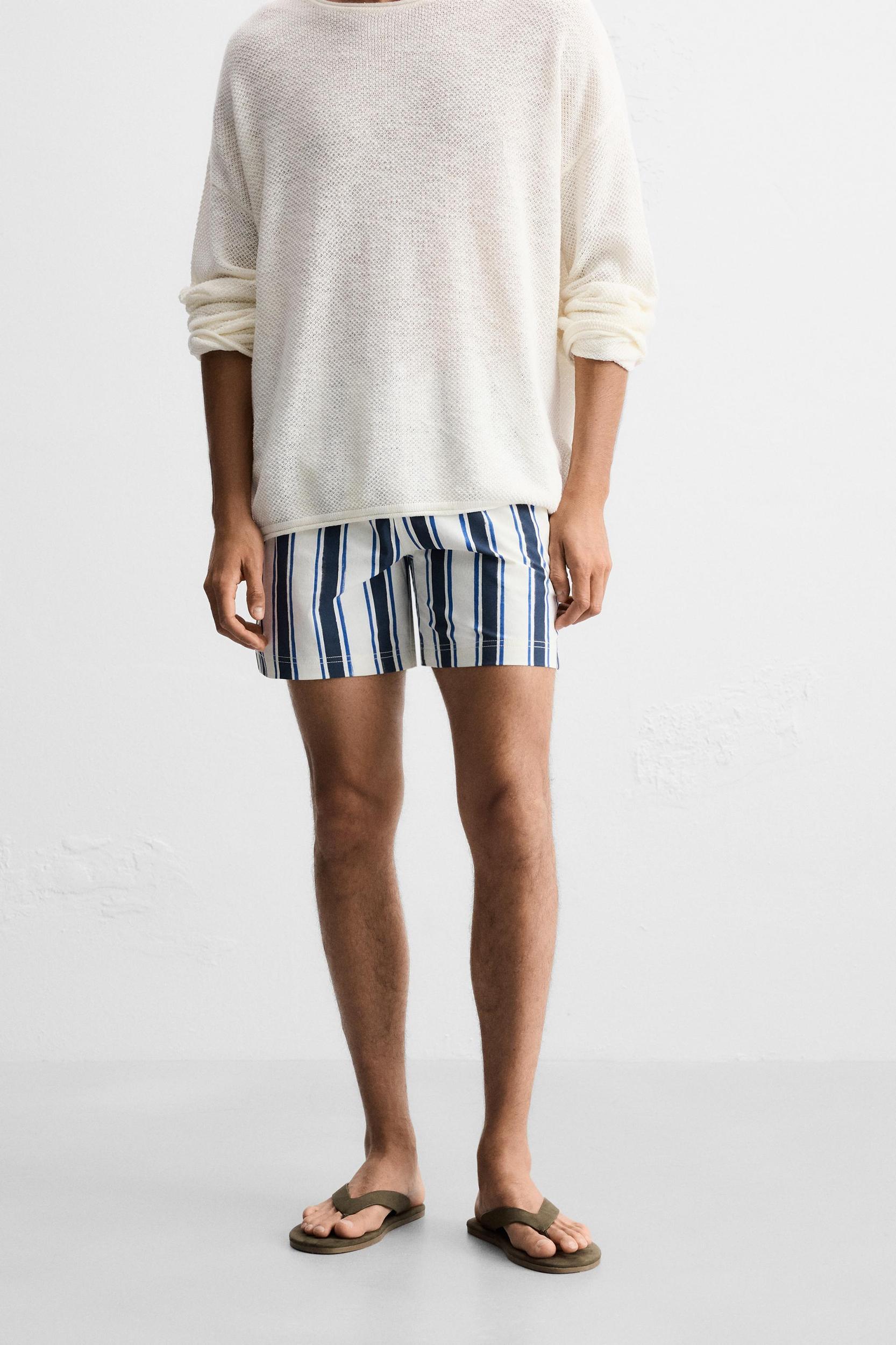 STRIPED MID-LENGTH SWIMSUIT Product Image