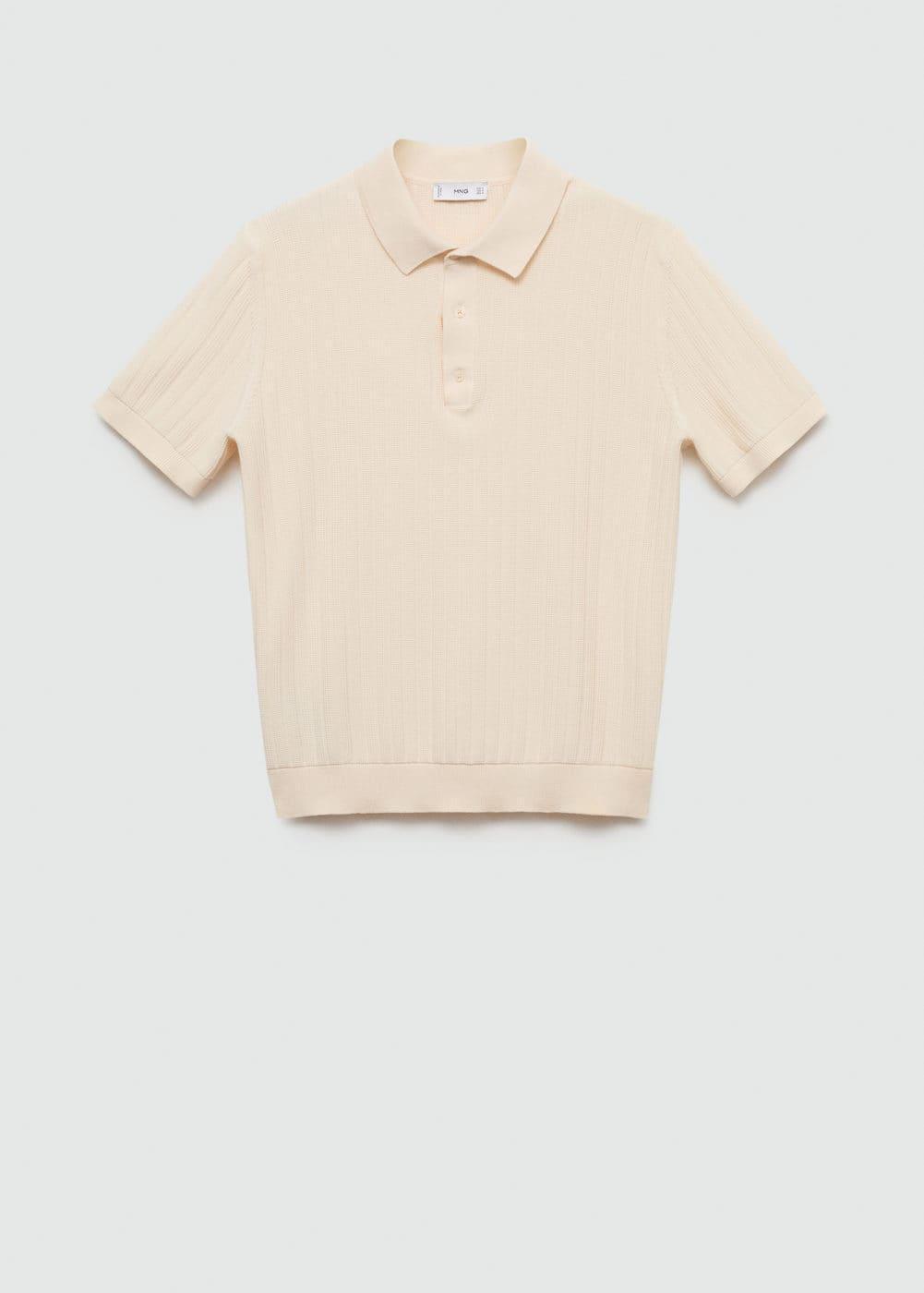100% cotton micro-structure polo shirt - Men | MANGO USA Product Image