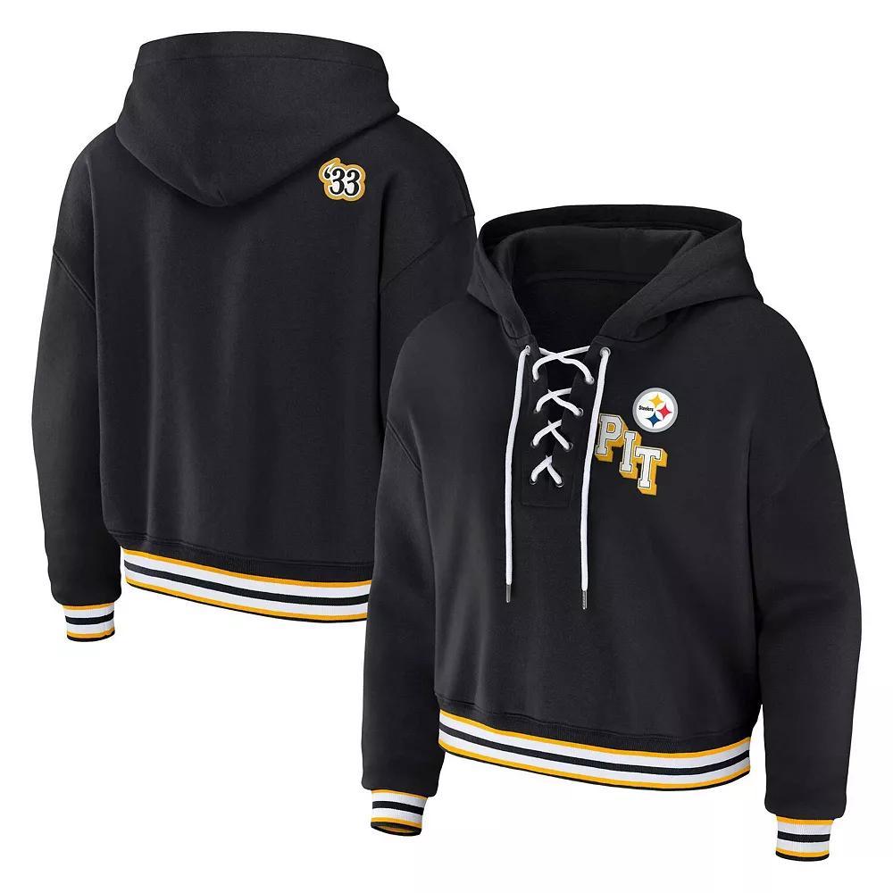 Women's WEAR by Erin Andrews Royal Indianapolis Colts Plus Size Lace-Up Pullover Hoodie, Size: 4XL, Blue Product Image