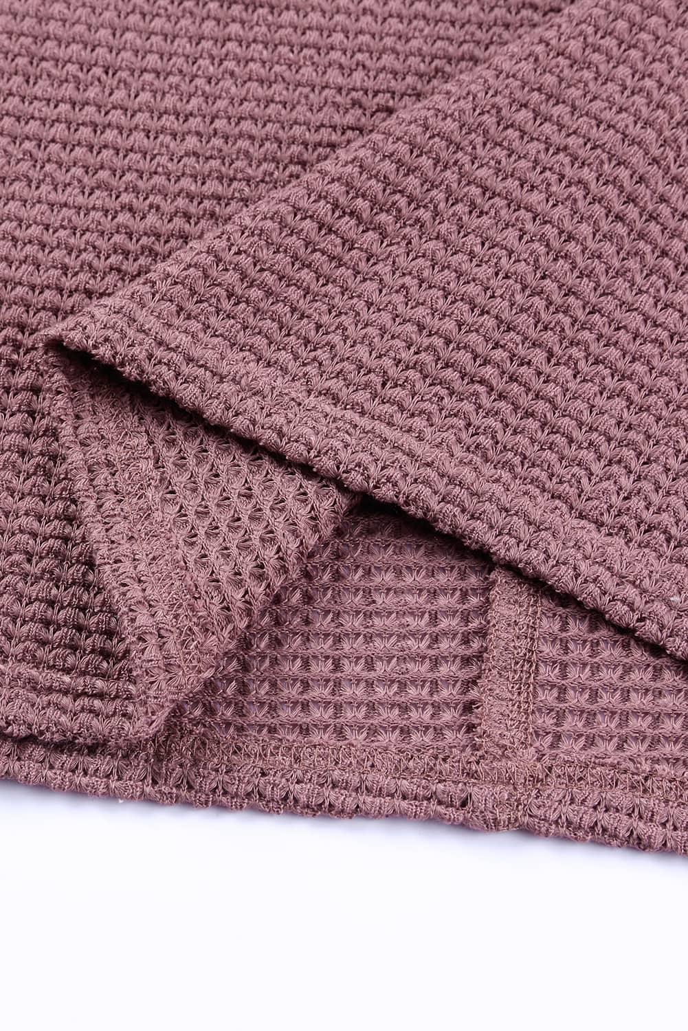 Plum Waffle Knit Top Product Image