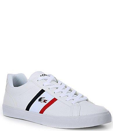 Lacoste Lerond Pro Tri 123 1 (White/Navy/Red) Men's Shoes Product Image