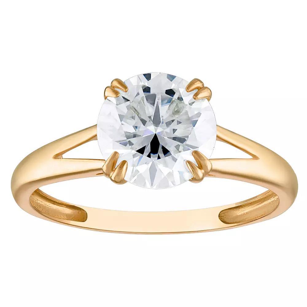 White Lotus 10k Gold 2 Carat T.W. Lab-Created Moissanite Split Band Engagement Ring, Women's, Size: 5 Product Image