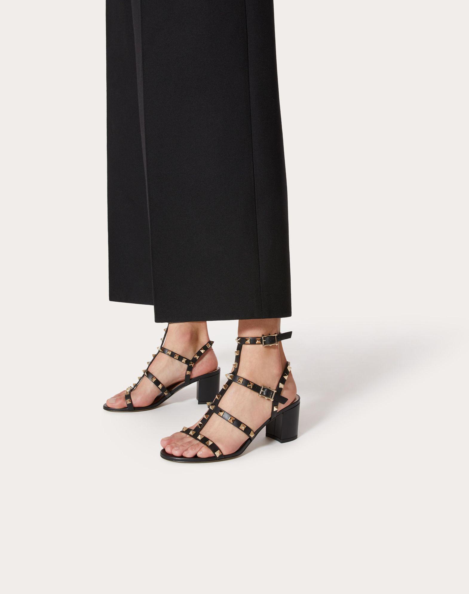 Rockstud Calfskin Ankle Strap Sandal 60 Mm Product Image