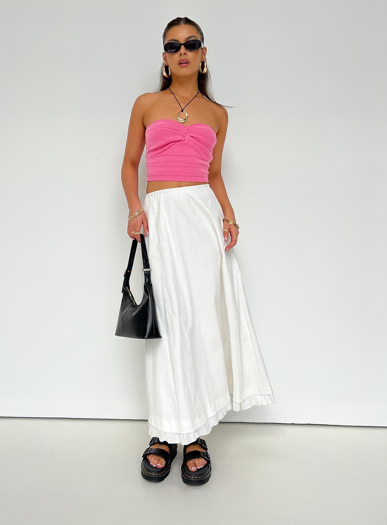 Empress Of Love Maxi Skirt White Product Image