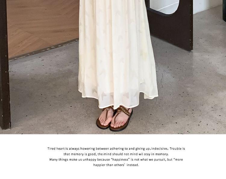 Maternity Spaghetti Strap Scoop Neck Floral Maxi A-Line Dress / Plain Light Cardigan Product Image