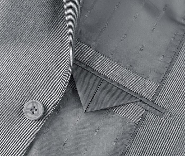 Gray Regular Fit Sharkskin Italian Styled 2 Piece Suit Product Image