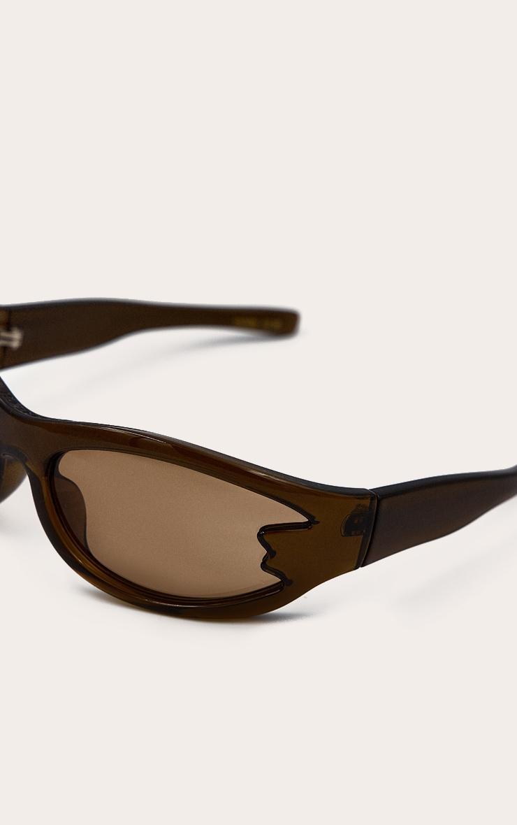 A.KJÆRBEDE Brown Smoke Frame Visor Sunglasses Product Image