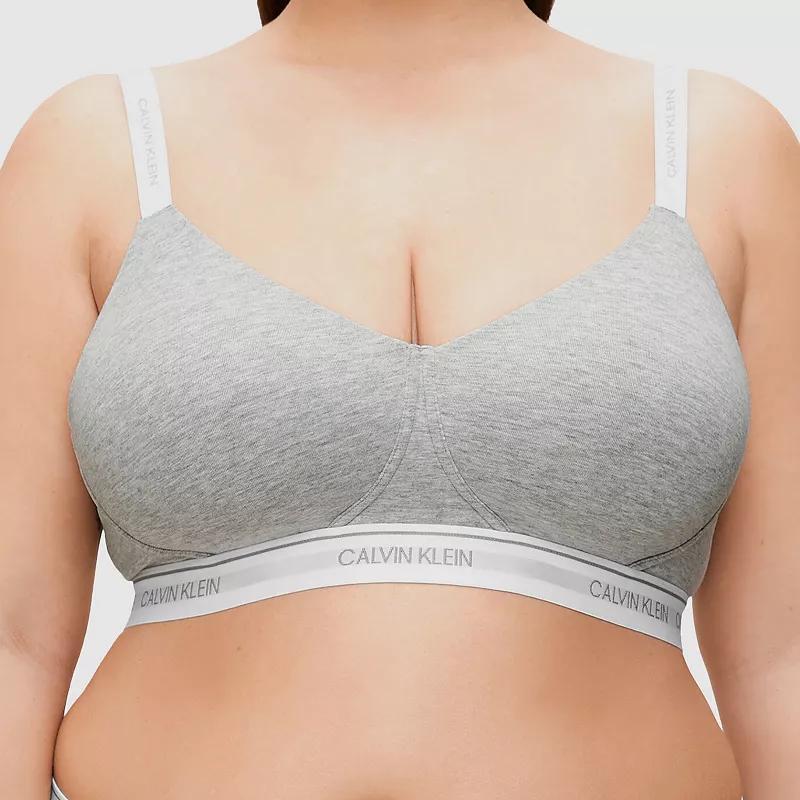 Plus Size Calvin Klein Archive Logo Lightly Lined Bralette QF5951, Women's, Size: 2XL, Black Product Image