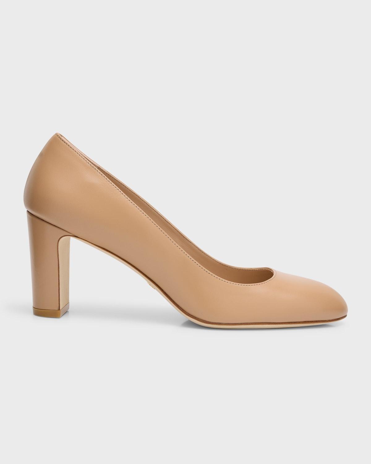 Stuart Weitzman Womens Vida 75 Almond Toe Block Heel Pumps Product Image