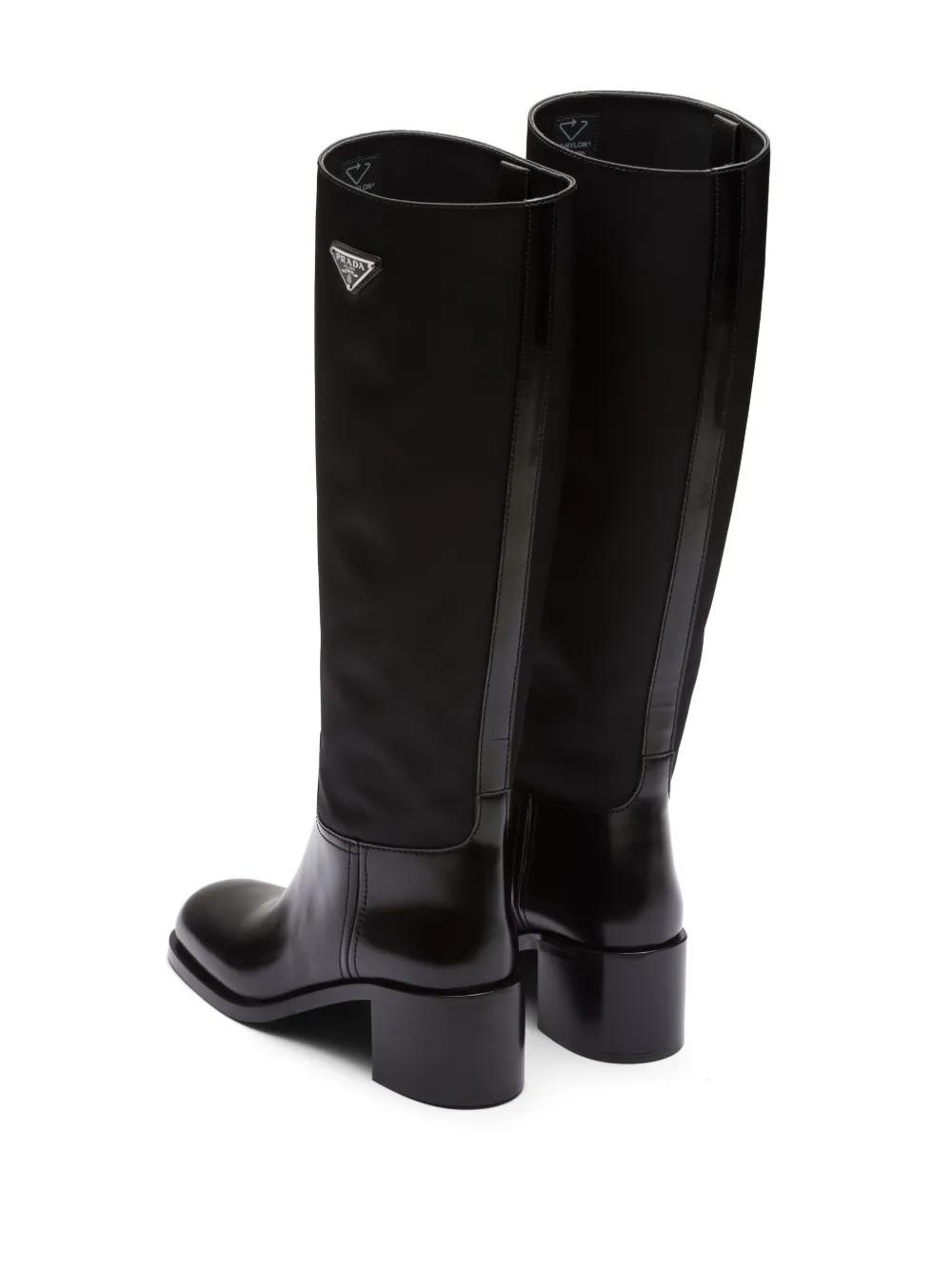 triangle-logo knee-high boots Product Image