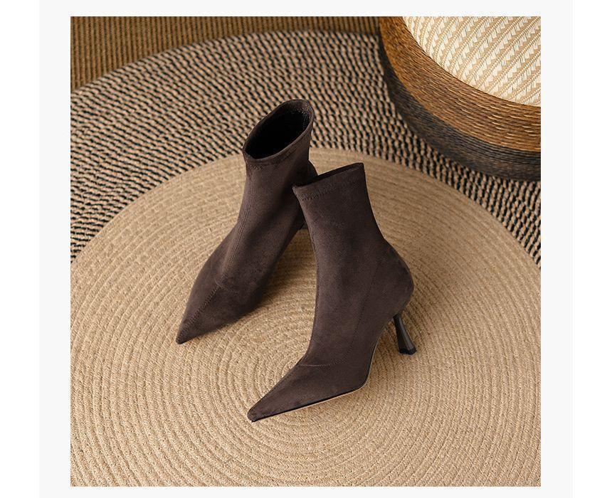 High Heel Pointy Short Boots Product Image