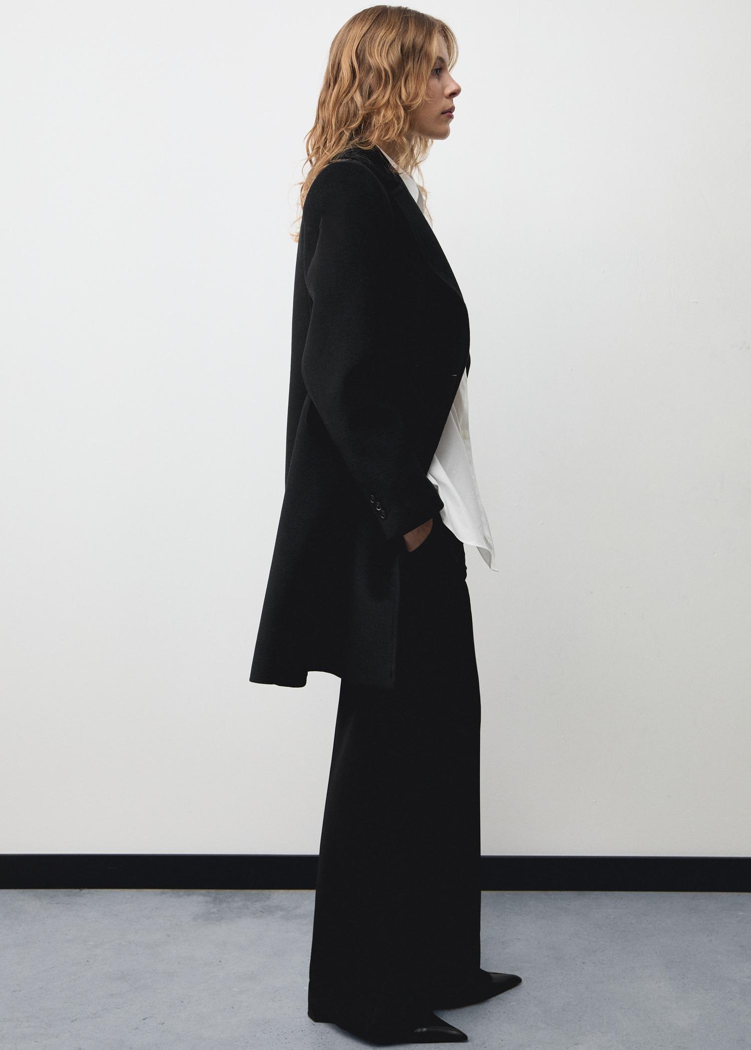Double-breasted midi wool coat - Women | MANGO USA Product Image