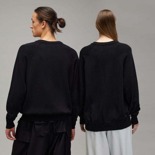 adidas Y-3 Logo Knit Crew Sweatshirt Black L Unisex Product Image