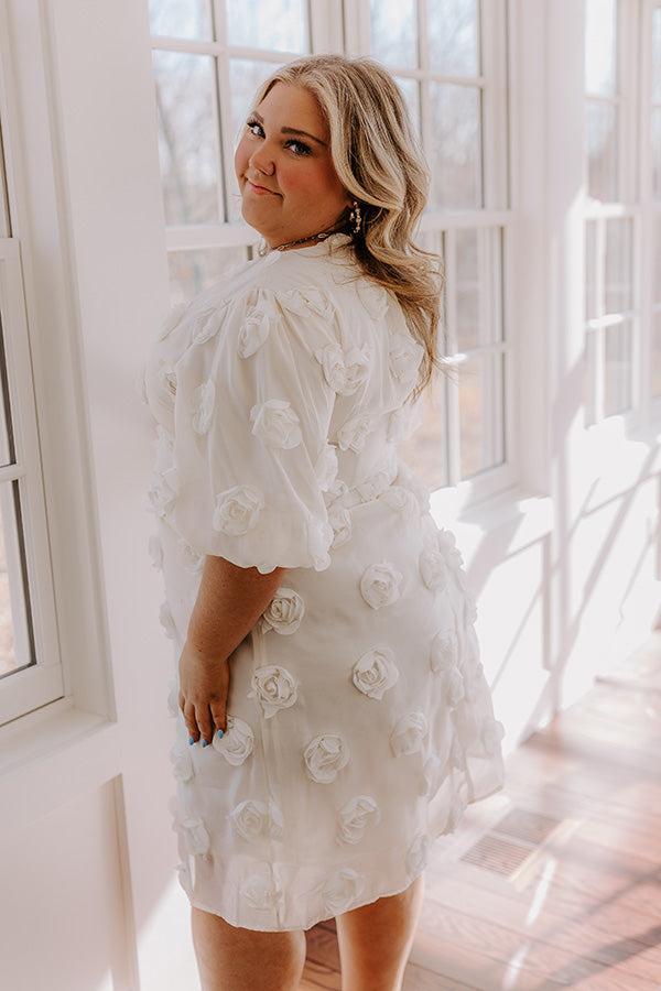 Dream Come True Applique Mini Dress in Cream Curves Product Image