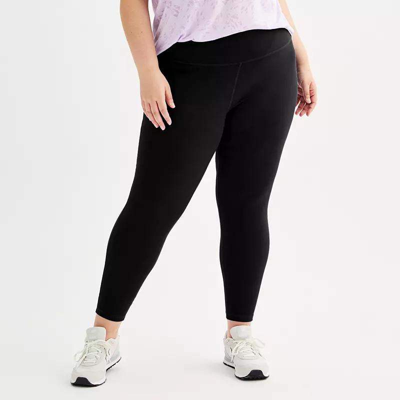 Plus Size Tek Gear® Essential Soft 7/8 Leggings, Women's, Size: 2XL, Mineral Black Product Image