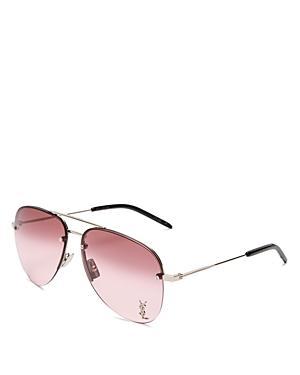 Saint Laurent Classic 11 M Brow Bar Aviator Sunglasses, 59mm Product Image