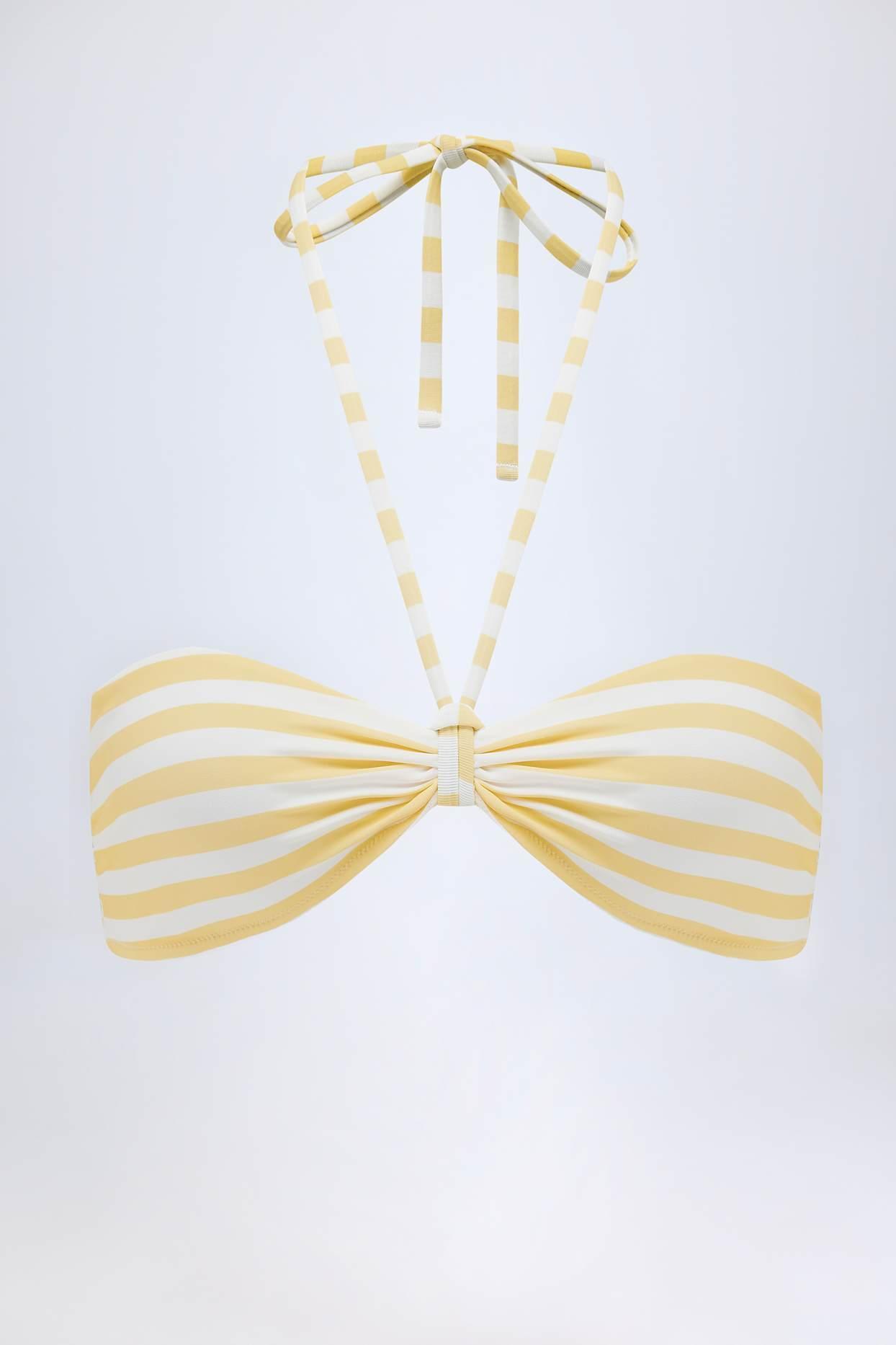 Multiway Bikini Top in Lemon Yellow Stripe Product Image