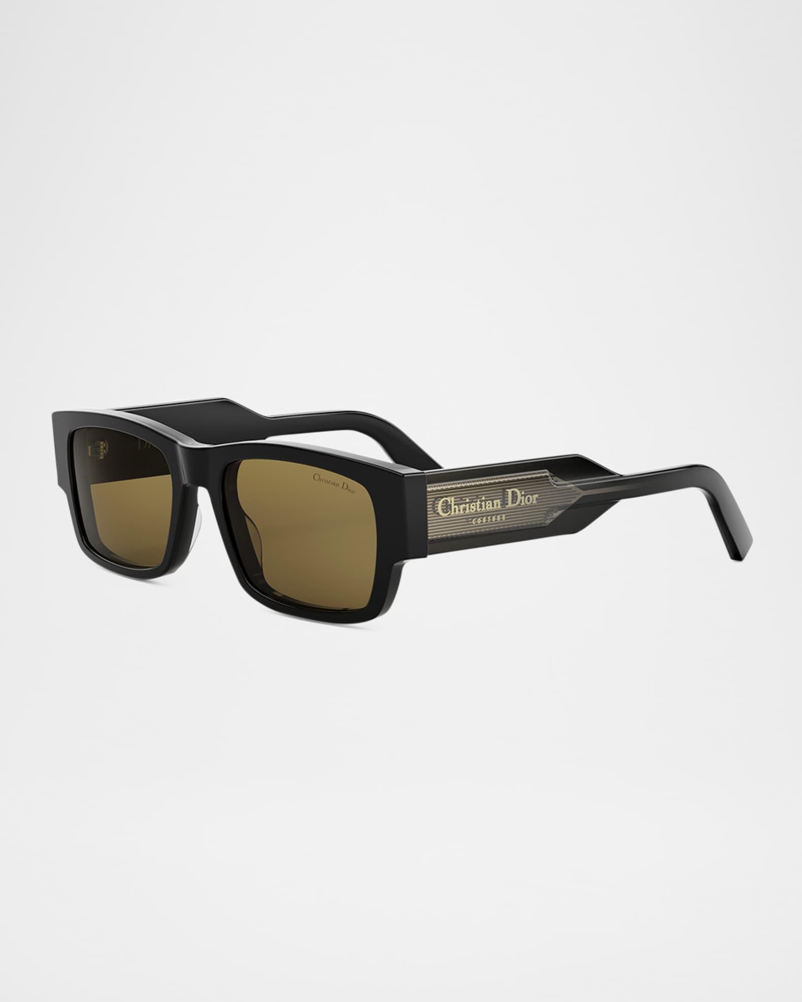 Mens Christian Dior Label Rectangle Acetate Sunglasses Product Image