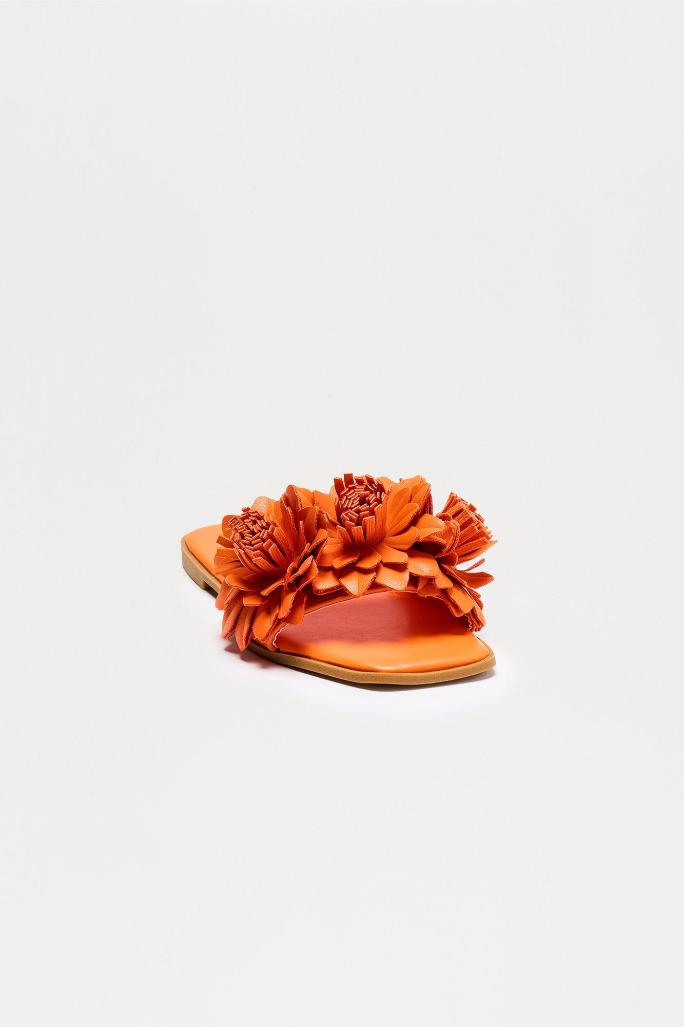 Mariela Flower Sandals - Orange Product Image
